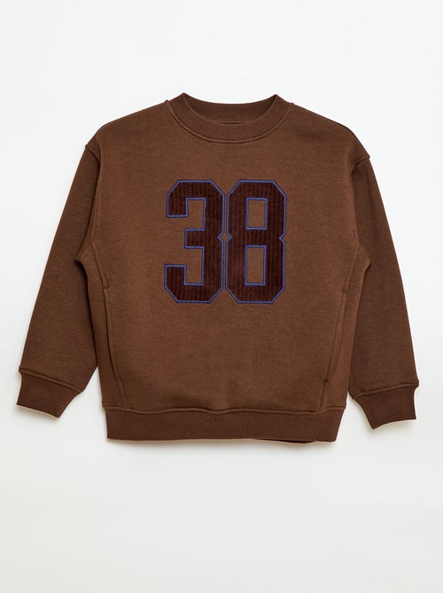 Sweat molleton avec imprimé velours - Kiabi