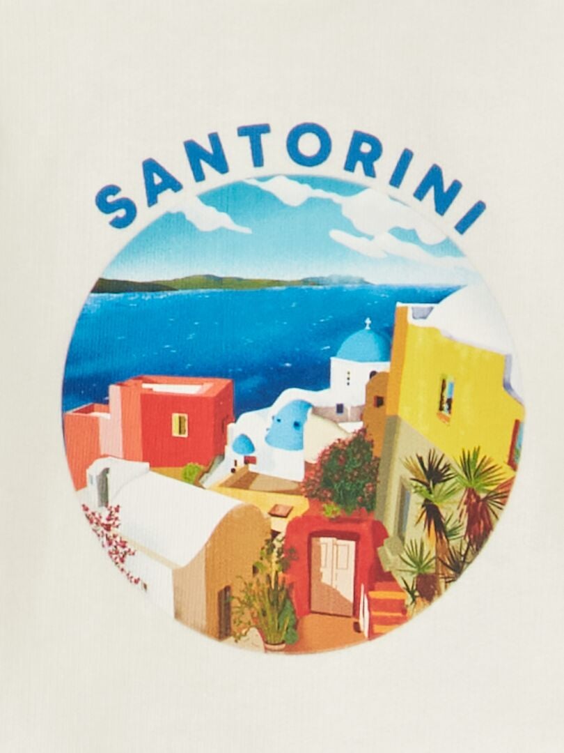 Sweat molleton imprimé 'Santorini' Blanc - Kiabi