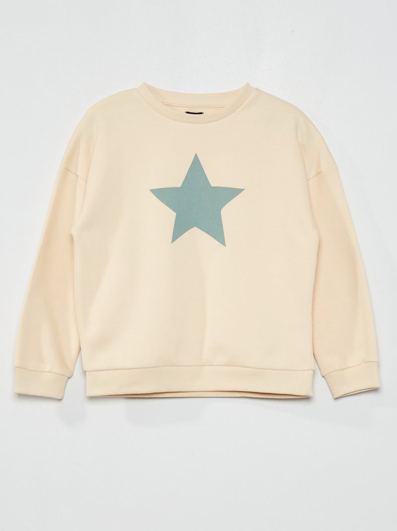 Sweat Vintage 'Bonjour' Crème, Retour à La Nature, Femme, Taille Unique (très Bon état)