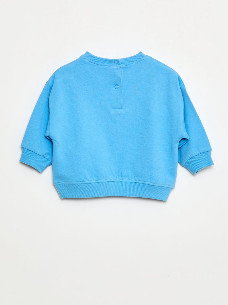 Sweat 'Monsieur Madame' en molleton gratté doux et chaud Bleu - Kiabi