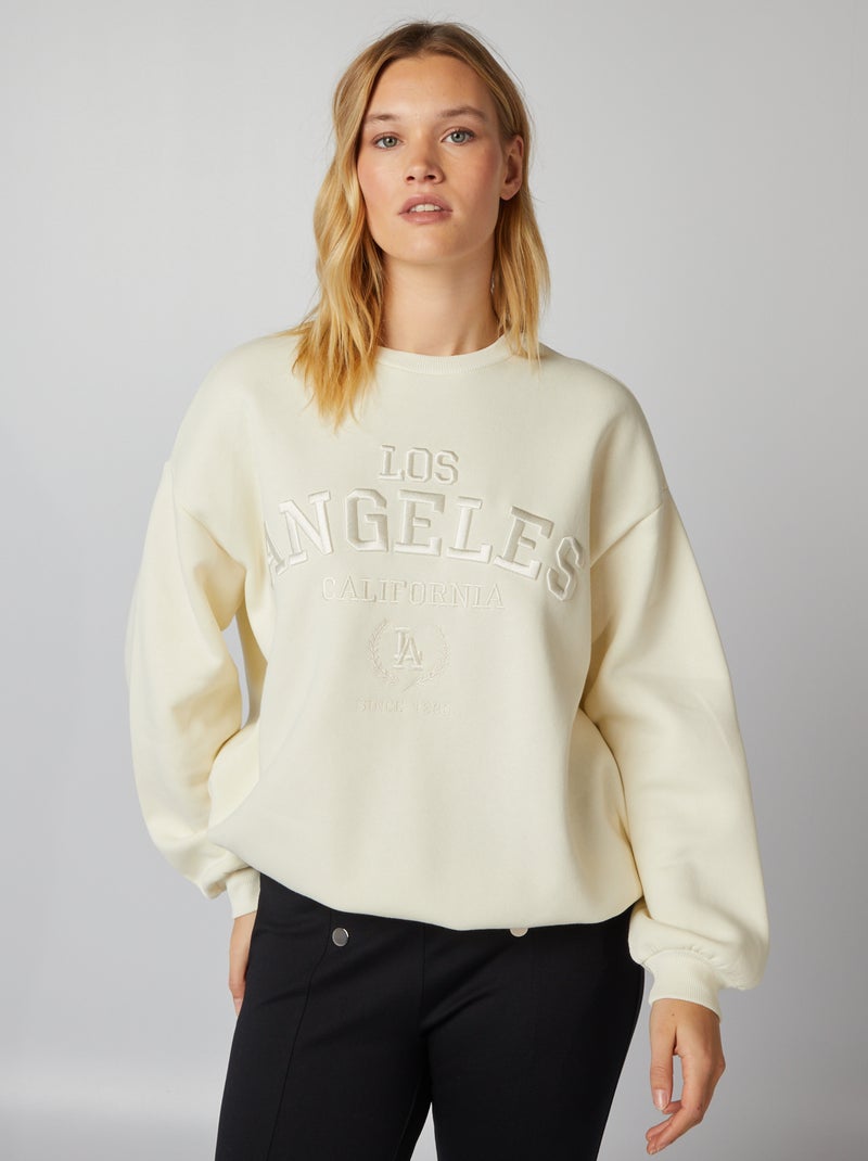 Sweat oversize Blanc - Kiabi