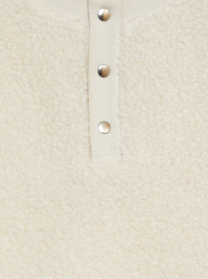 Sweat oversize effet moutonné Blanc - Kiabi