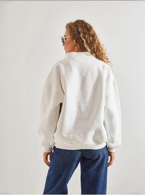 Sweat oversize imprimé à col zippé lucci - Kiabi Sweat oversize imprimé à col zippé lucci - Kiabi