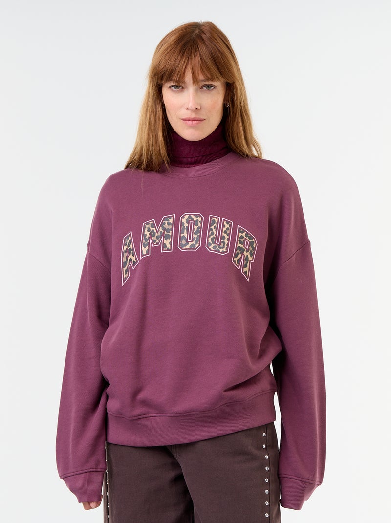 Sweat oversize imprimé Rose - Kiabi