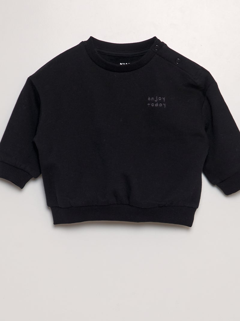 Sweat oversize uni Noir - Kiabi