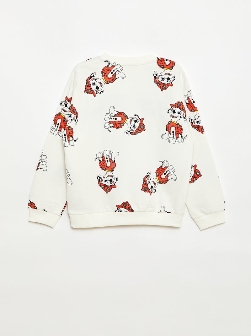 Sweat 'Pat Patrouille' en French Terry Blanc - Kiabi