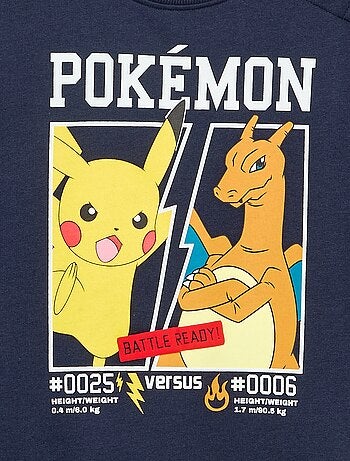 Sweat 'Pokémon' 'Pikachu' & 'Dracofeu' à col rond