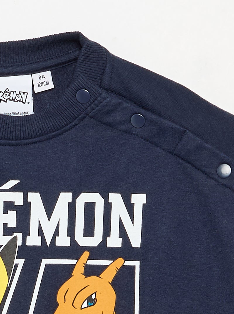 Sweat 'Pokémon' 'Pikachu' & 'Dracofeu' à col rond Bleu - Kiabi