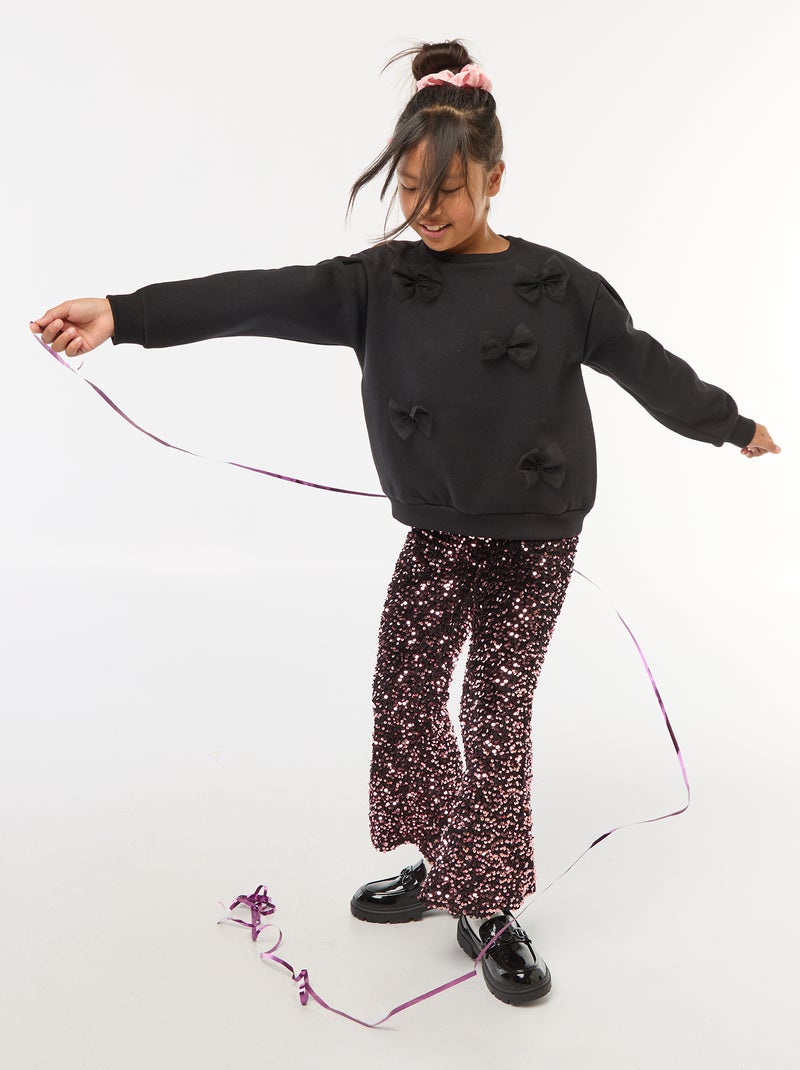 Sweat polaire fantaisie Noir - Kiabi