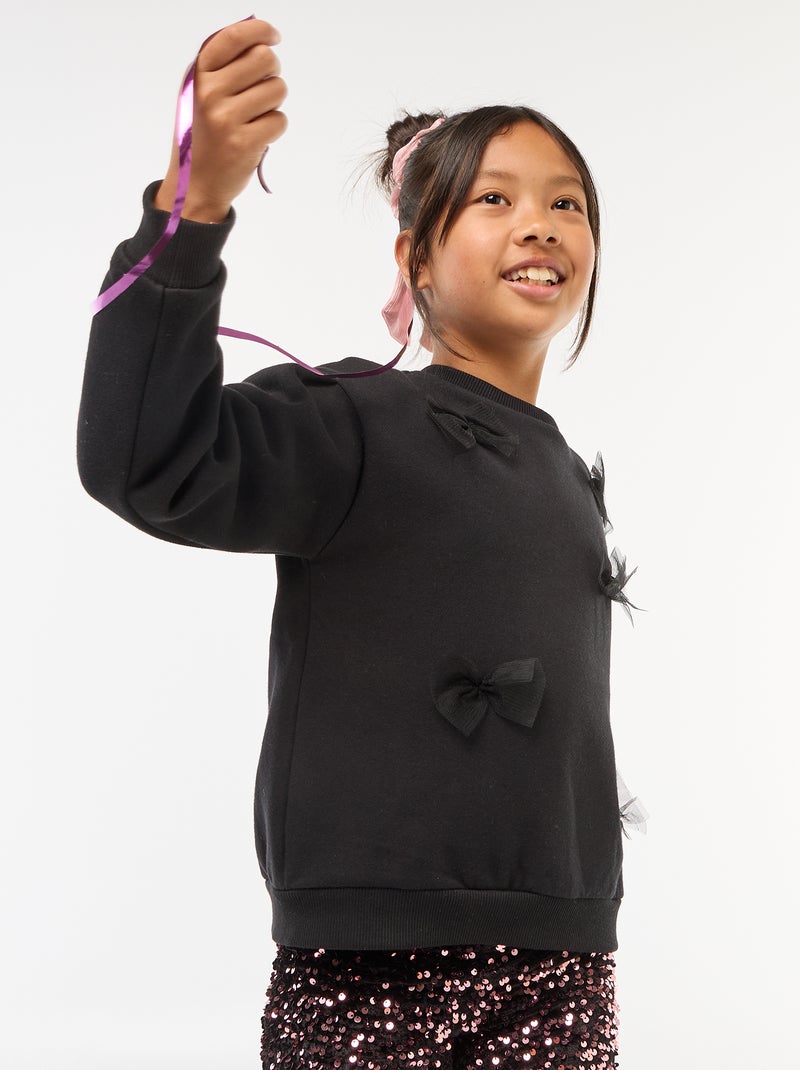 Sweat polaire fantaisie Noir - Kiabi