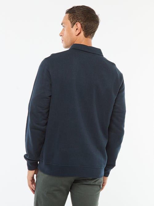 Sweat polo uni à manches longues - Kiabi