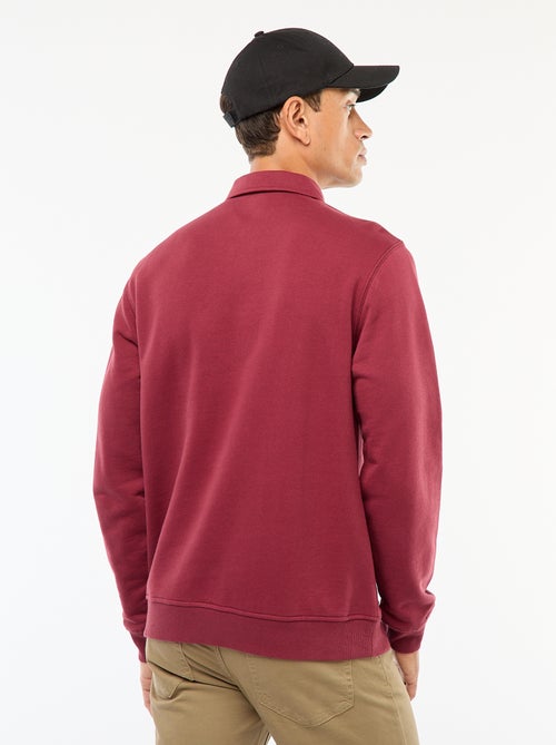 Sweat polo uni à manches longues - Kiabi