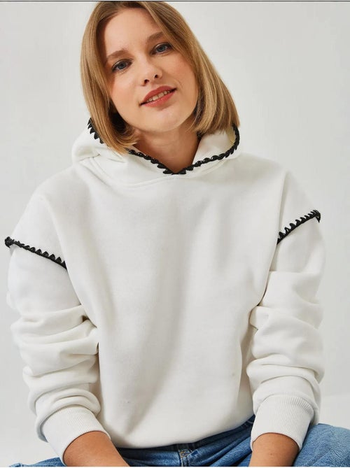 Sweat-shirt à capuche avec détails en dentelle lucci - Kiabi Sweat-shirt à capuche avec détails en dentelle lucci - Kiabi