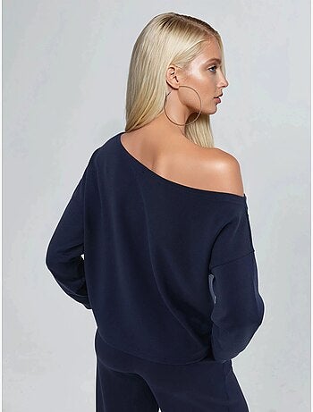 Sweat-shirt à col asymétrique et coupe décontractée busem