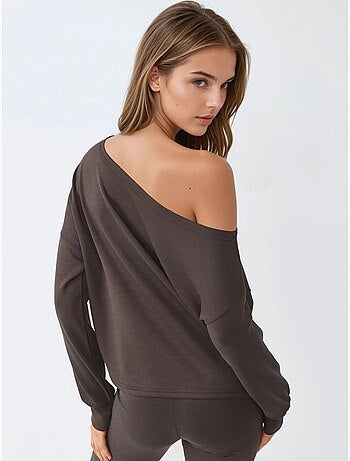 Sweat-shirt à col asymétrique et coupe décontractée busem