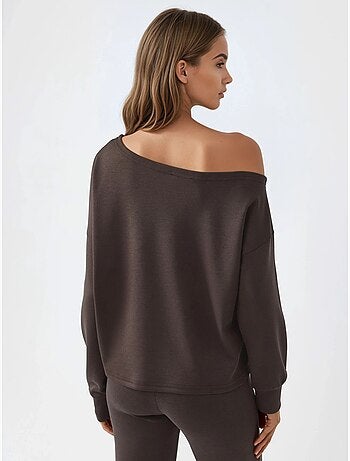 Sweat-shirt à col asymétrique et coupe décontractée busem