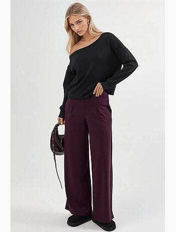 Sweat-shirt à col asymétrique et coupe décontractée busem