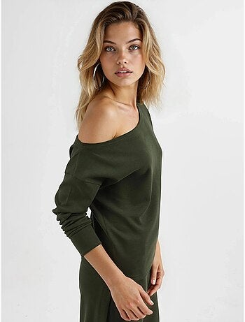 Sweat-shirt à col asymétrique et coupe décontractée busem