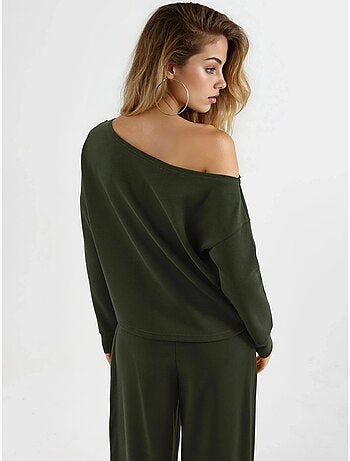 Sweat-shirt à col asymétrique et coupe décontractée busem