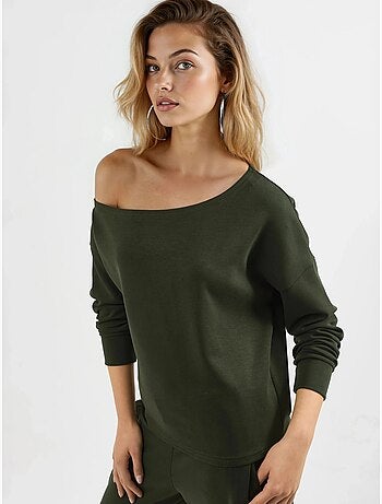 Sweat-shirt à col asymétrique et coupe décontractée busem