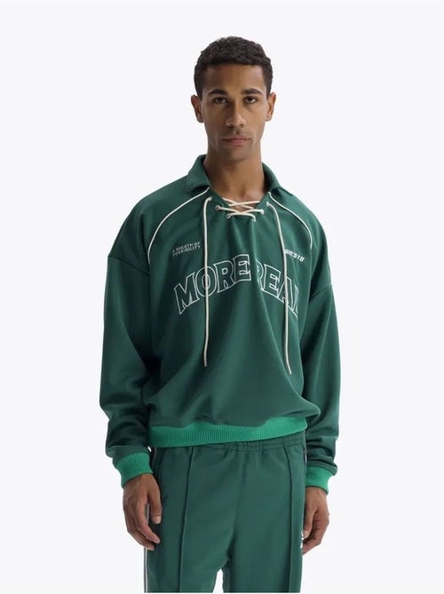 Sweat-shirt à col ouvert, imprimé et détail cravate giesto - Kiabi