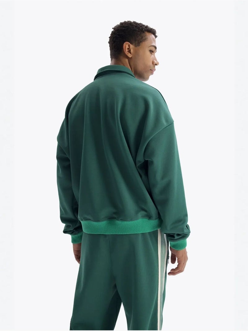 Sweat-shirt à col ouvert, imprimé et détail cravate giesto Vert foncé - Kiabi