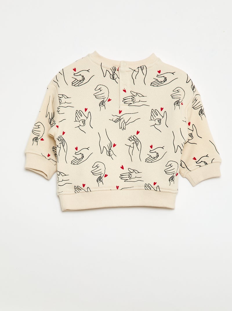 Sweat-shirt à col rond  'Agathe Sorlet x Kiabi' - Saint-Valentin Blanc - Kiabi