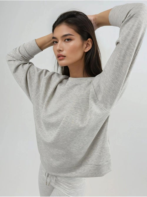 Sweat-shirt à col rond coupe décontractée busem - Kiabi Sweat-shirt à col rond coupe décontractée busem - Kiabi