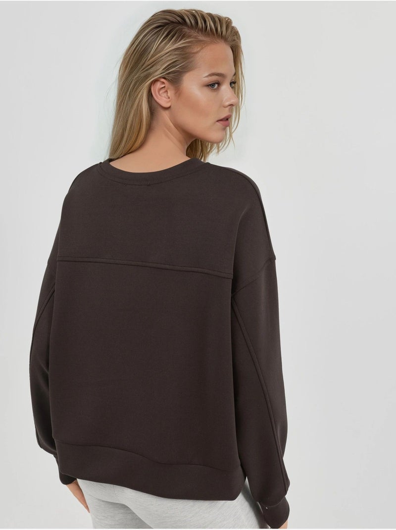Sweat-shirt à col rond coupe décontractée busem Marron foncé - Kiabi