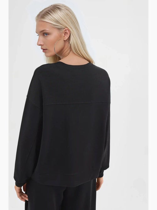 Sweat-shirt à col rond coupe décontractée busem - Kiabi Sweat-shirt à col rond coupe décontractée busem - Kiabi