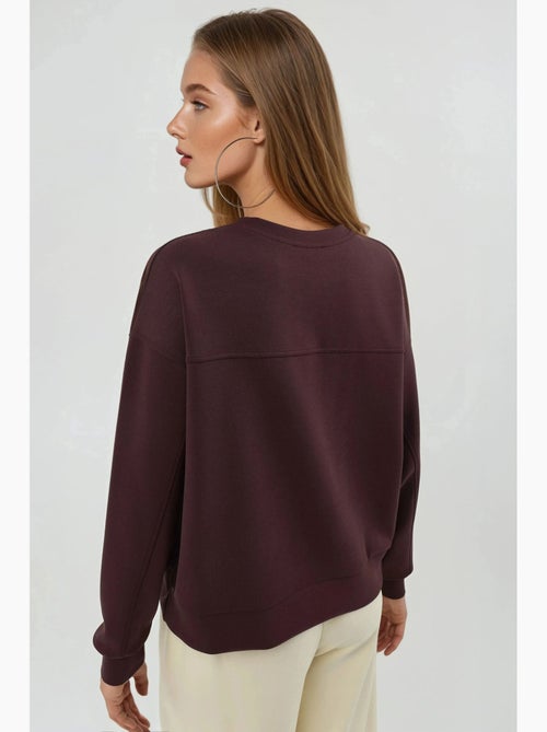 Sweat-shirt à col rond coupe décontractée busem - Kiabi Sweat-shirt à col rond coupe décontractée busem - Kiabi