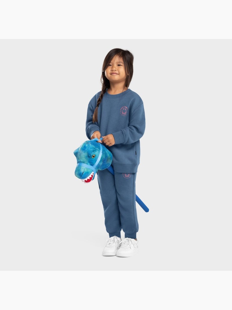 Sweat-shirt à col rond fille lifestyle enfants glob-g Bleu - Kiabi