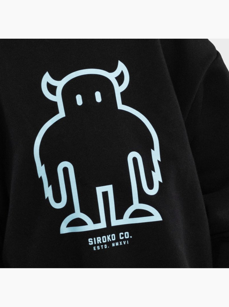 Sweat-shirt à col rond garçon lifestyle enfants furry Noir - Kiabi
