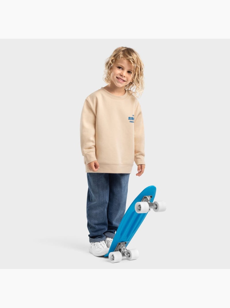 Sweat-shirt à col rond garçon lifestyle enfants gang Beige - Kiabi