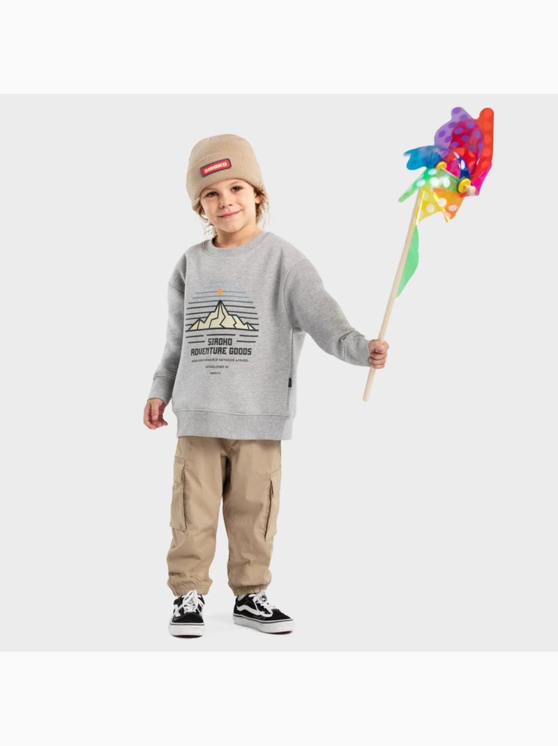 Sweat-shirt à col rond garçon lifestyle enfants progress Blanc Gris - Kiabi