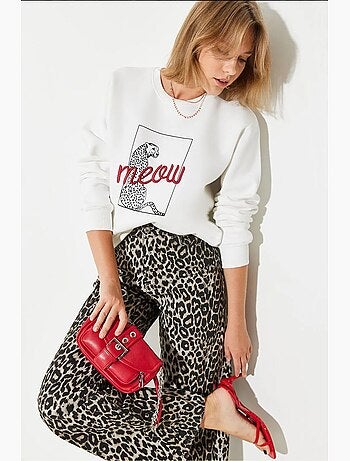 Sweat-shirt à imprimé léopard lucci