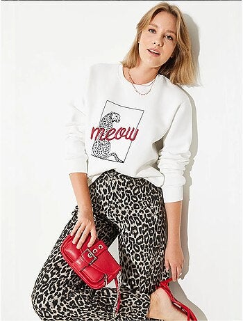 Sweat-shirt à imprimé léopard lucci