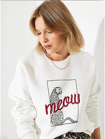 Sweat-shirt à imprimé léopard lucci