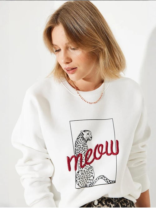 Sweat-shirt à imprimé léopard lucci - Kiabi Sweat-shirt à imprimé léopard lucci - Kiabi