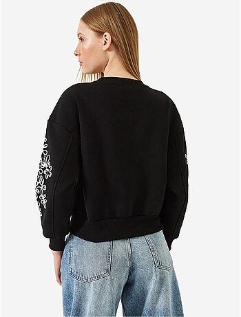 Sweat-shirt à manches brodées lucci