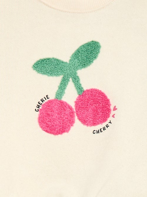 Sweat-shirt à manches longues avec patch en maille bouclette - Kiabi