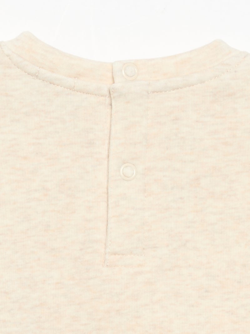 Sweat-shirt à manches longues Beige - Kiabi