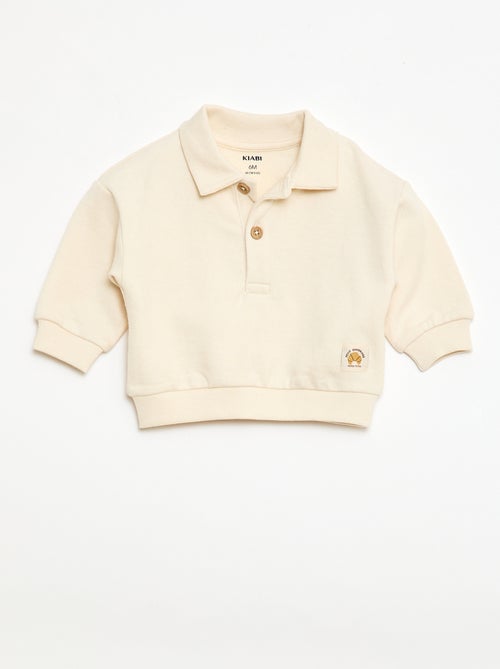 Sweat-shirt à manches longues col polo - Kiabi