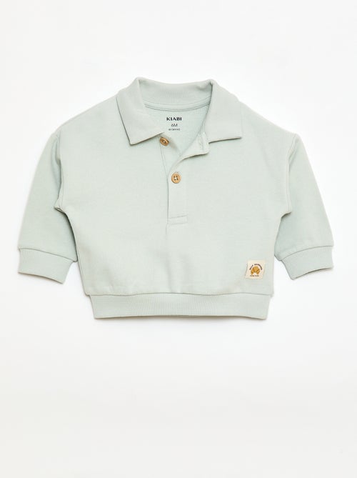 Sweat-shirt à manches longues col polo - Kiabi