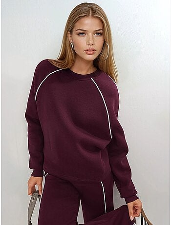Sweat-shirt à manches longues et col rond coupe décontractée busem