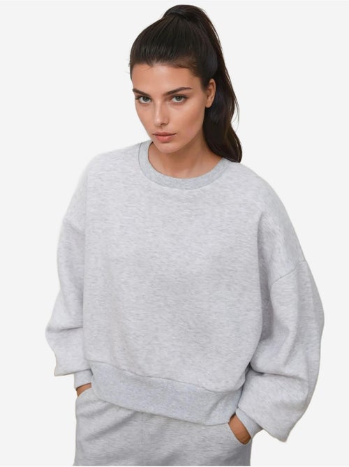 Sweat-shirt ample en tricot à col ras du cou hiccup - Kiabi Sweat-shirt ample en tricot à col ras du cou hiccup - Kiabi