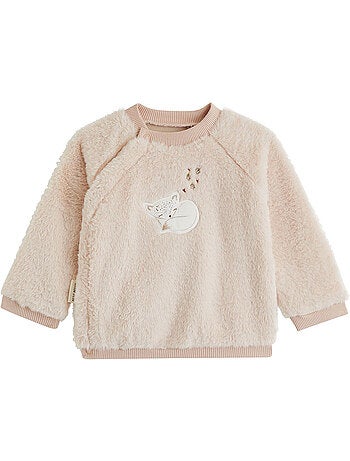 Sweat-shirt bébé en fausse fourrure doucette