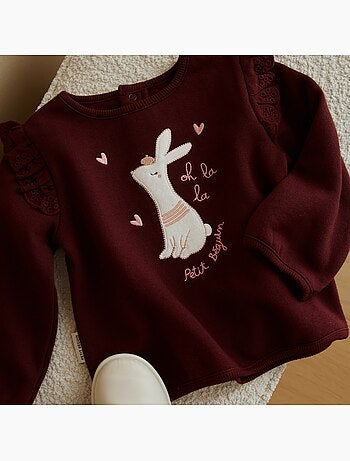 Sweat-shirt bébé en molleton aimée