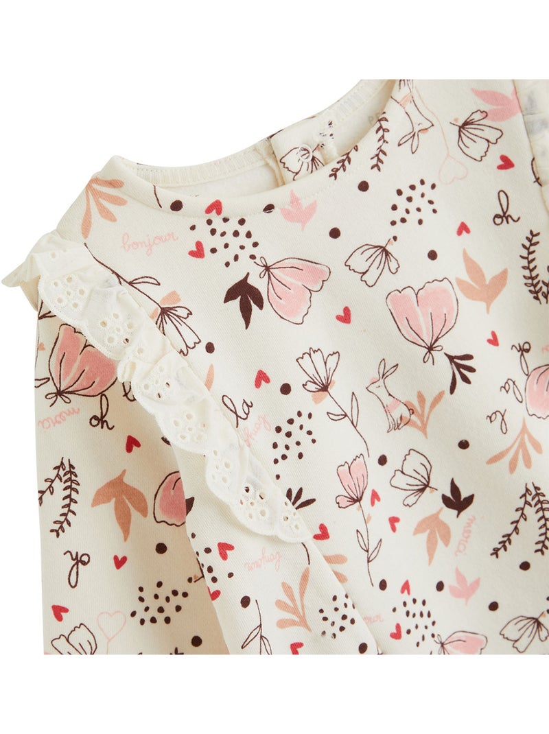 Sweat-shirt bébé en molleton Aimée Ecru - Kiabi