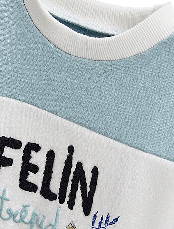 Sweat-shirt bébé en molleton Félintrépide